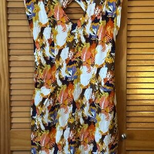 Rare Maple Anthropologie Colorful Abstract Print Dress Size 10
